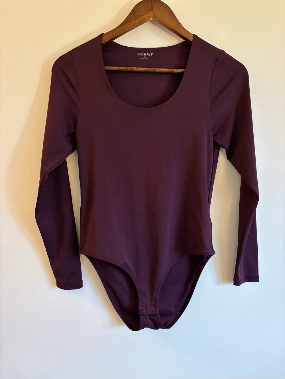 Old Navy Long Sleeve One-Piece Bodysuit in Plum